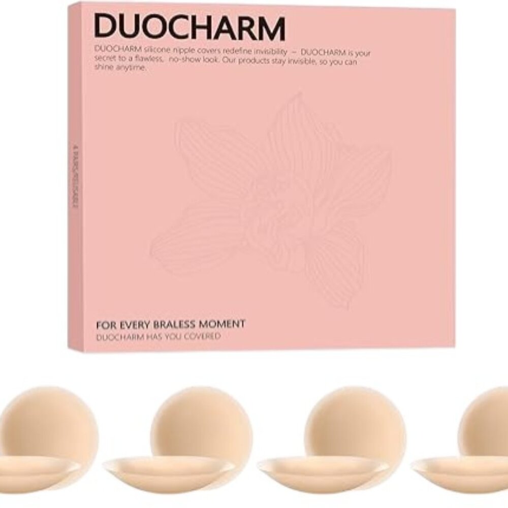 Reusable Silicone Nipple Covers Pasties 4 Pack Nude